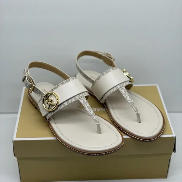 Michael Kors Women's White and Gold Sandals - Picture 9 of 9